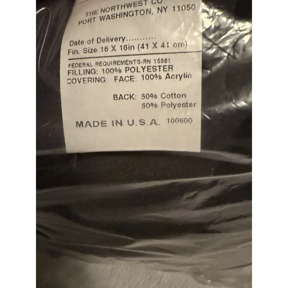 VINTAGE Chicago Bulls Black Pillow Still In Package Square Decorative Pillow 90s